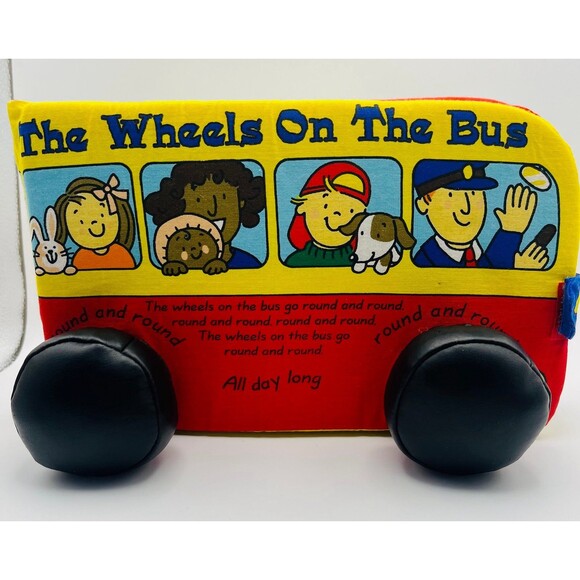 Vintage Wheels in the Bus Plush Book - Picture 1 of 10
